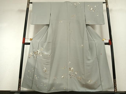 平和屋着物●訪問着　友禅　作家物　枝花文　暈し染め　正絹　逸品　AABG4661fy