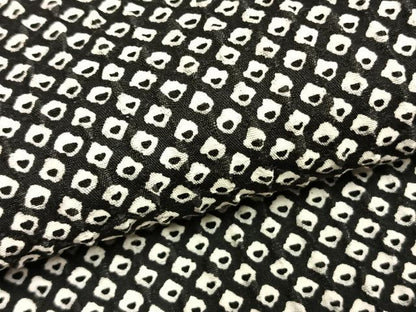 平和屋着物●上質な小紋　鹿の子文様　黒地　正絹　逸品　AABG4664fy
