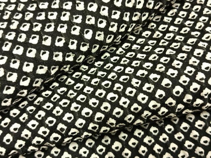 平和屋着物●上質な小紋　鹿の子文様　黒地　正絹　逸品　AABG4664fy