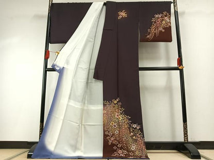 平和屋着物●越後十日町の一流染匠 桐屋・翠山工房 訪問着 絞り 辻が花 暈し染め 金彩 やまと誂製 ロング丈 正絹 逸品 AABG4667fy