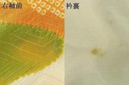 平和屋着物●豪華振袖　駒刺繍　絞り　草花文　金彩　正絹　逸品　AABG4669fy