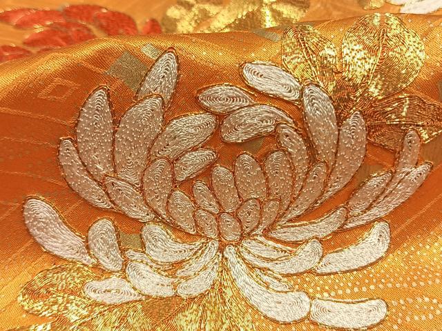 平和屋着物●豪華振袖　駒刺繍　絞り　草花文　金彩　正絹　逸品　AABG4669fy