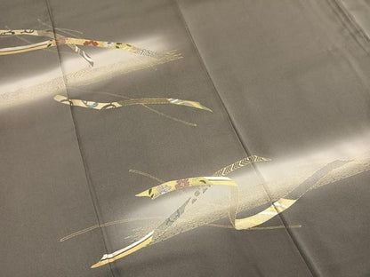 平和屋着物●訪問着　刺繍　熨斗花文　暈し染め　金銀糸　金銀彩　正絹　逸品　AABG4674fy