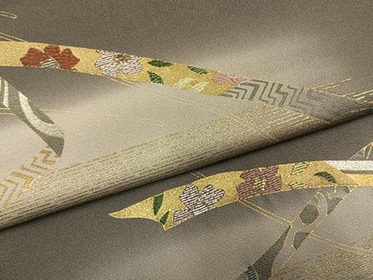 平和屋着物●訪問着　刺繍　熨斗花文　暈し染め　金銀糸　金銀彩　正絹　逸品　AABG4674fy