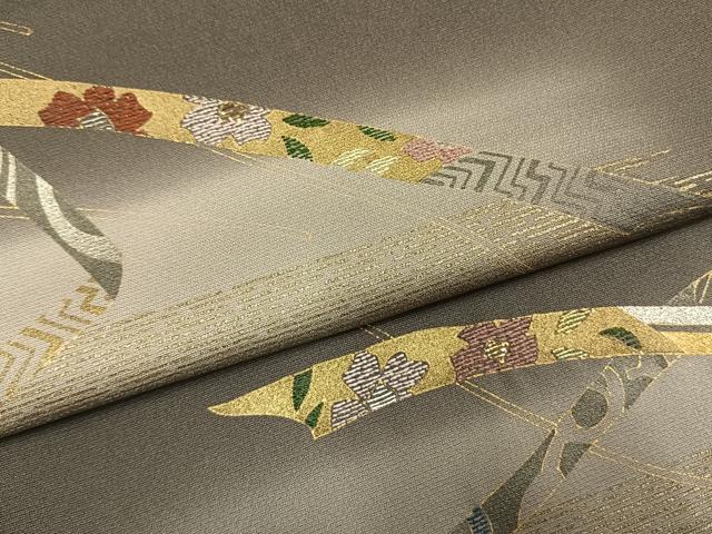 平和屋着物●訪問着　刺繍　熨斗花文　暈し染め　金銀糸　金銀彩　正絹　逸品　AABG4674fy