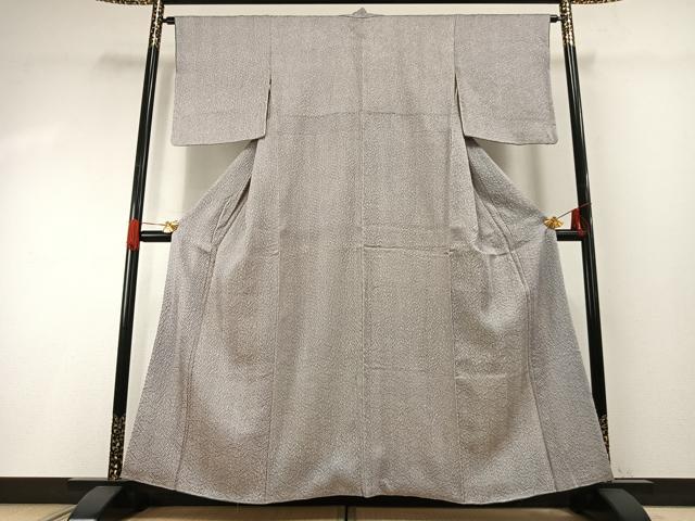 平和屋着物●名門　藤娘きぬたや・総絞り(杢目絞り)　小紋　霞文　正絹　逸品　AABG4677fy