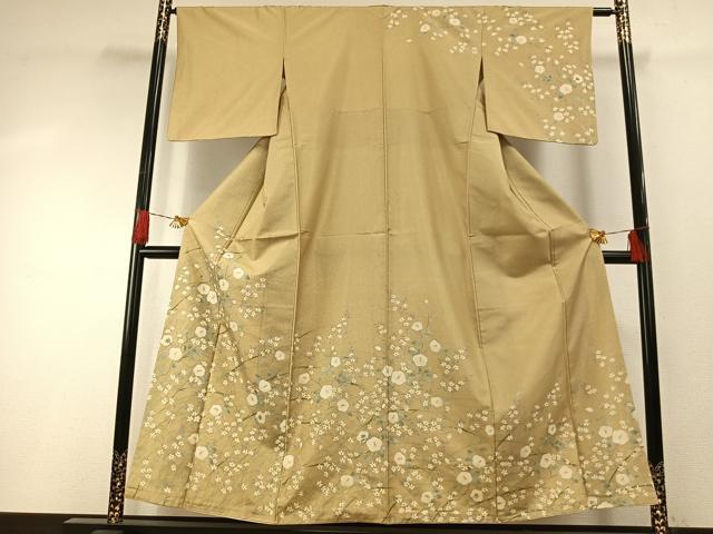 平和屋着物●本場大島紬　染大島　草花文　金彩　正絹　逸品　AABG4681fy