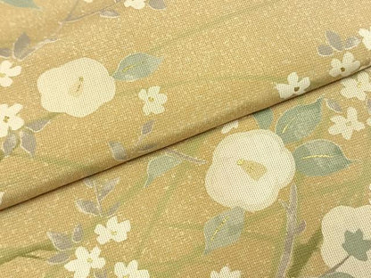 平和屋着物●本場大島紬　染大島　草花文　金彩　正絹　逸品　AABG4681fy