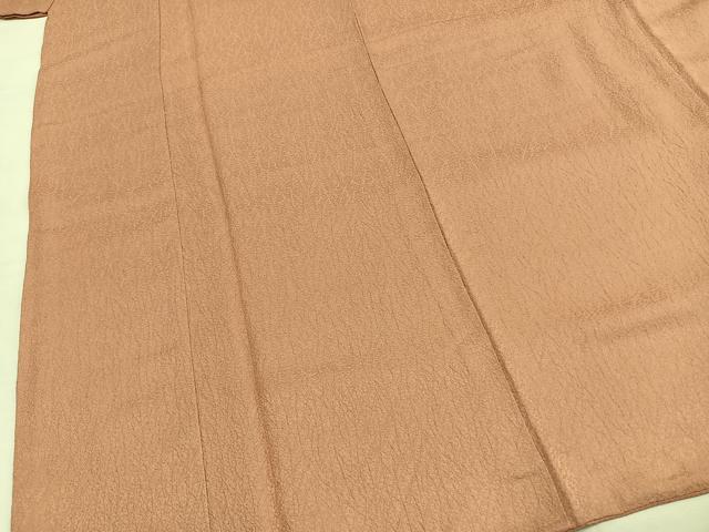 平和屋着物●上質な色無地　紋意匠　一斤染色　正絹　逸品　AABG4682fy