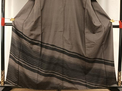 平和屋着物●訪問着　本場大島紬　染大島　よろけ縞　正絹　逸品　AABG4685fy