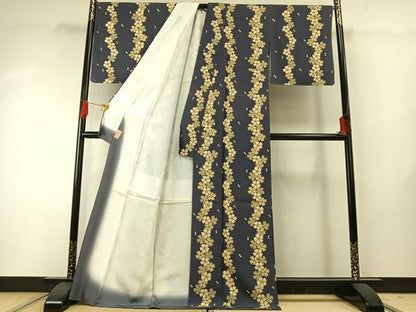 平和屋着物●上質な小紋　花間道　正絹　逸品　未使用　AABG4686fy