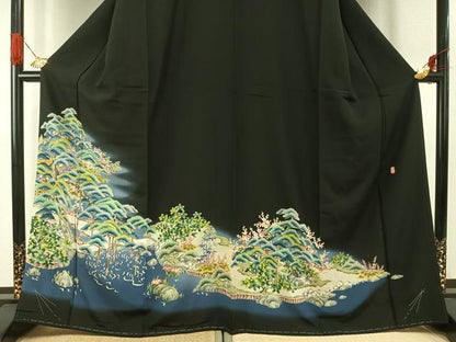 平和屋着物●本加賀友禅作家　吉田茂　黒留袖　松竹梅　暈し染め　正絹　逸品　AABG4687fy