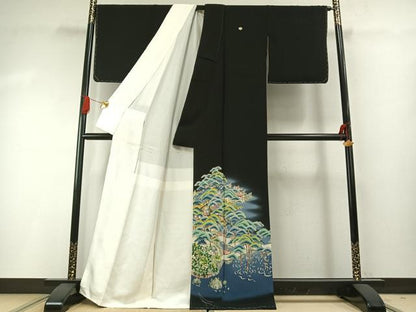 平和屋着物●本加賀友禅作家　吉田茂　黒留袖　松竹梅　暈し染め　正絹　逸品　AABG4687fy