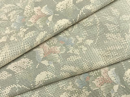 平和屋着物●本場大島紬　白大島　カタス7マルキ　草花文　正絹　逸品　AABG4688fy