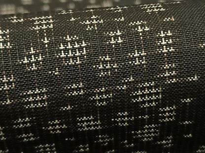 平和屋着物●本場大島紬　カタス7マルキ　間道　黒地　正絹　逸品　AABG4689fy