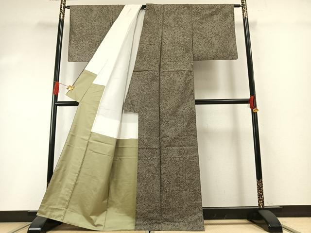 平和屋着物●本場大島紬　カタス7マルキ　花尽くし　正絹　逸品　AABG4692fy