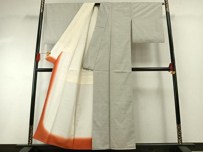 平和屋着物●本場大島紬　白大島　100亀甲　総詰め　正絹　逸品　AABG4696fy