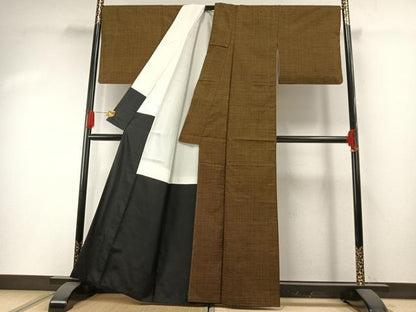 平和屋着物●本場大島紬　一元絣　正絹　逸品　AABG4698fy