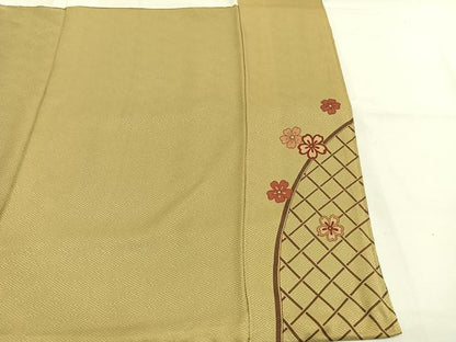 平和屋着物●訪問着　松竹梅　黒地　正絹　逸品　AABG4699fy