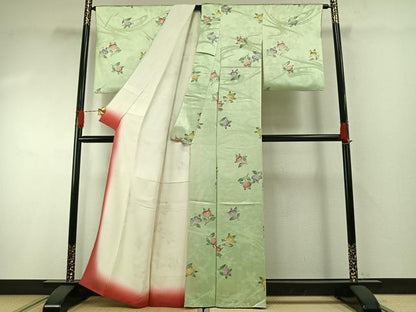 平和屋着物●上質な小紋　橘　正絹　逸品　AABG4700fy