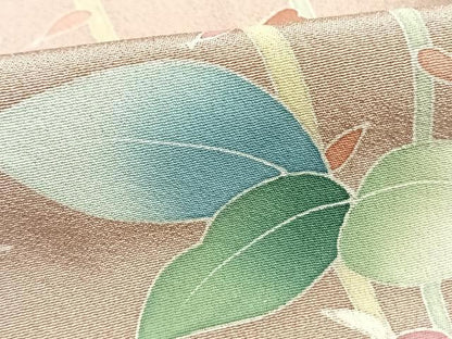 平和屋着物●訪問着　友禅　作家物　枝葉文　暈し染め　正絹　逸品　AABG4707fy