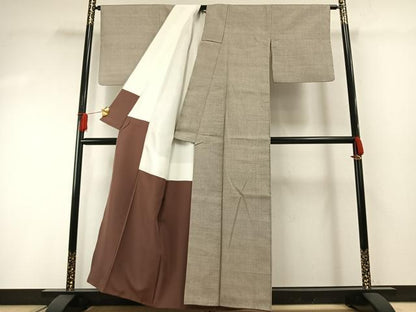 平和屋着物●本場結城紬　重要無形文化財　80亀甲　総詰め　正絹　逸品　AABG4710fy