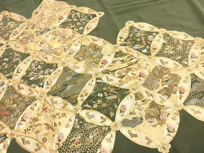平和屋着物●豪華色留袖　駒刺繍　七宝文　金銀糸　銀座越後屋扱い　たとう紙付き　正絹　逸品　AABG4713fy