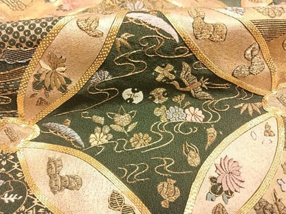 平和屋着物●豪華色留袖　駒刺繍　七宝文　金銀糸　銀座越後屋扱い　たとう紙付き　正絹　逸品　AABG4713fy