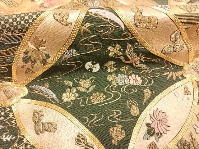 平和屋着物●豪華色留袖　駒刺繍　七宝文　金銀糸　銀座越後屋扱い　たとう紙付き　正絹　逸品　AABG4713fy