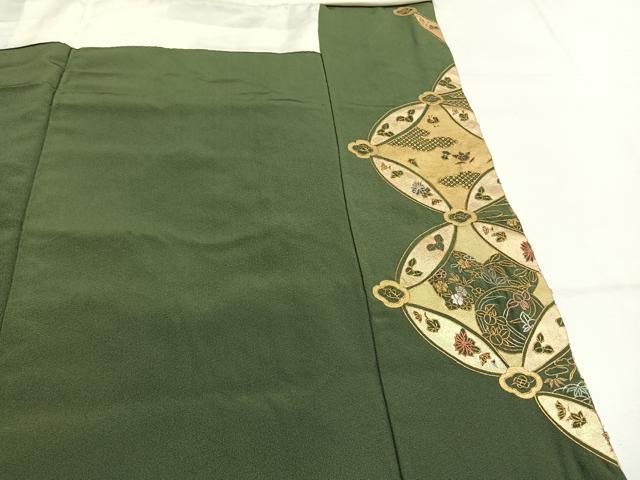 平和屋着物●豪華色留袖　駒刺繍　七宝文　金銀糸　銀座越後屋扱い　たとう紙付き　正絹　逸品　AABG4713fy