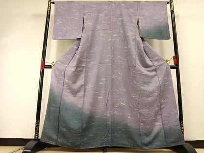 平和屋着物●お召　訪問着　風景文　暈し染め　正絹　逸品　未使用　AABG4714fy