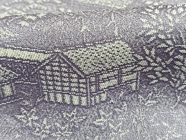 平和屋着物●お召　訪問着　風景文　暈し染め　正絹　逸品　未使用　AABG4714fy