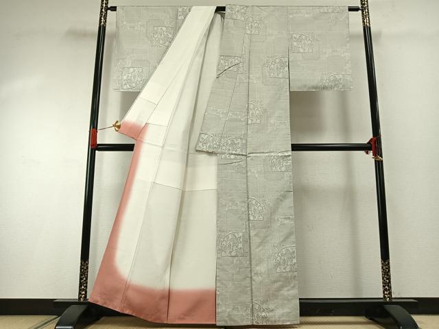 平和屋着物●都喜ヱ門　本場大島紬　白大島　カタス7マルキ　美の序曲　藤絹織物謹製　証紙付き　正絹　逸品　AABG4716fy