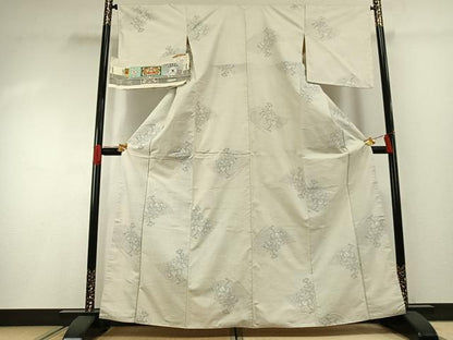 平和屋着物●恵大島紬織物謹製　本場大島紬　白大島　カタス7マルキ　白恵泥　ほたる灯　証紙付き　正絹　逸品　AABG4721fy