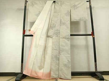 平和屋着物●恵大島紬織物謹製　本場大島紬　白大島　カタス7マルキ　白恵泥　ほたる灯　証紙付き　正絹　逸品　AABG4721fy