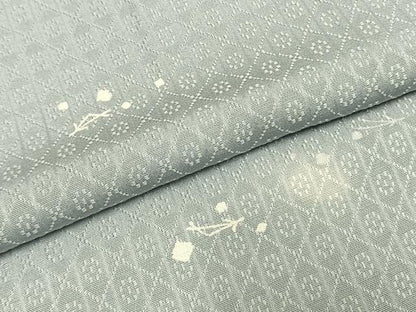 平和屋着物●上質な小紋　松葉文様　花織地紋　蛍暈し　正絹　逸品　AABG4724fy