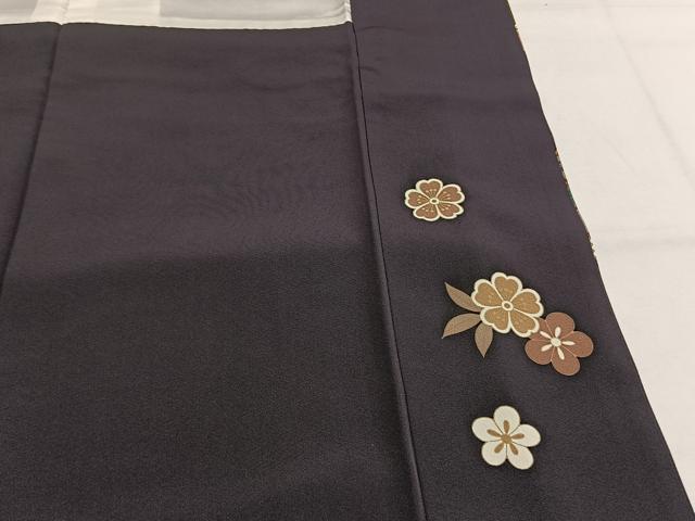 平和屋着物●訪問着　駒刺繍　熨斗花文　金彩　ロング丈　正絹　逸品　AABG4726fy