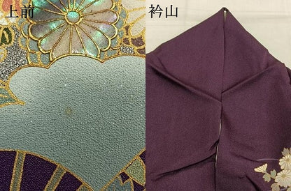 平和屋着物●螺鈿作家　藤本隆士　訪問着　扇面花文　暈し染め　金銀彩　さが美扱い　正絹　逸品　AABG4727fy