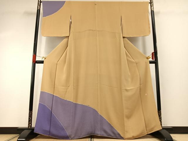 平和屋着物●東京友禅　久呂田明功　訪問着　鬼しぼ縮緬　正絹　逸品　AABG4728fy