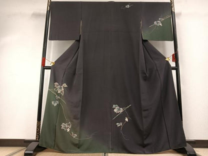 平和屋着物●訪問着　手描き　蔦の葉文　鈴乃屋扱い　正絹　逸品　AABG4736fy
