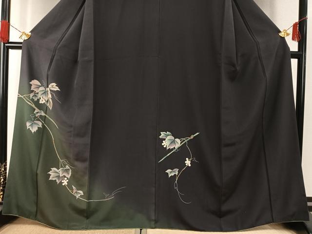 平和屋着物●訪問着　手描き　蔦の葉文　鈴乃屋扱い　正絹　逸品　AABG4736fy