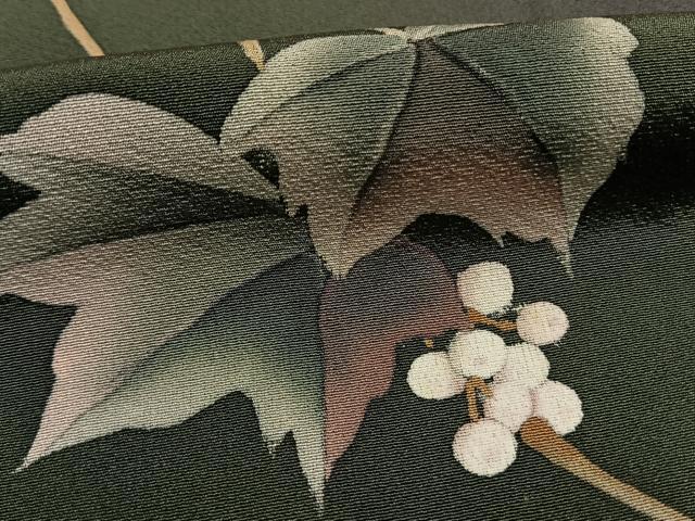 平和屋着物●訪問着　手描き　蔦の葉文　鈴乃屋扱い　正絹　逸品　AABG4736fy