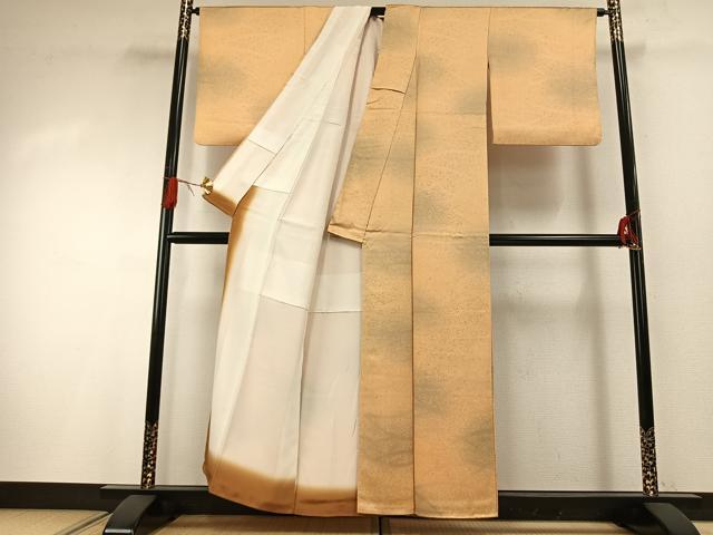 平和屋着物▼上質な小紋 霞文 暈し染め 正絹 逸品 AABG4737fy