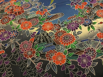 平和屋着物●豪華振袖　紅型　風景花文　暈し染め　正絹　逸品　AABG4740fy