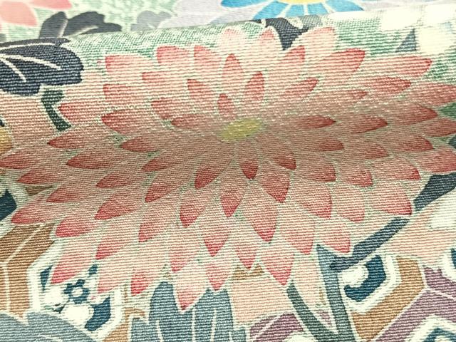 平和屋着物●訪問着　友禅　作家物　草花文　正絹　逸品　AABG4742fy