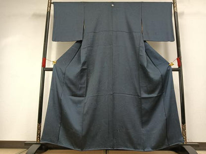 平和屋着物●上質な小紋　墨流し文様　正絹　逸品　未使用　AABG4748fy