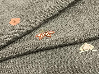 平和屋着物●訪問着　総刺繍　松竹梅　金糸　鬼しぼ縮緬　正絹　逸品　AABG4750fy