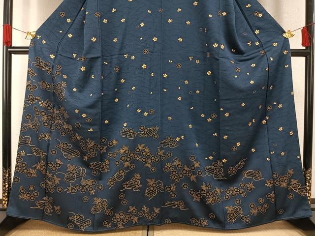 平和屋着物●訪問着　舞桜文　金糸　金彩　正絹　逸品　AABG4751fy
