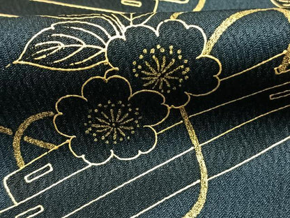 平和屋着物●訪問着　舞桜文　金糸　金彩　正絹　逸品　AABG4751fy