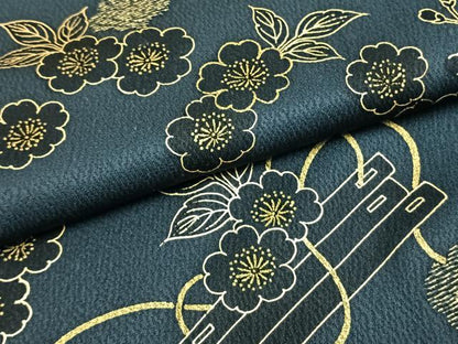 平和屋着物●訪問着　舞桜文　金糸　金彩　正絹　逸品　AABG4751fy